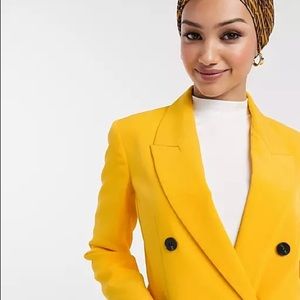 Yellow ASOS Oversized Jacket Pants Suit Size 4